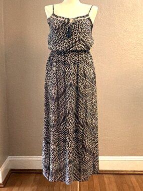 Mystree Stitch Fix Abstract Print Adjustable Strap Rayon Boho Maxi Dress Large